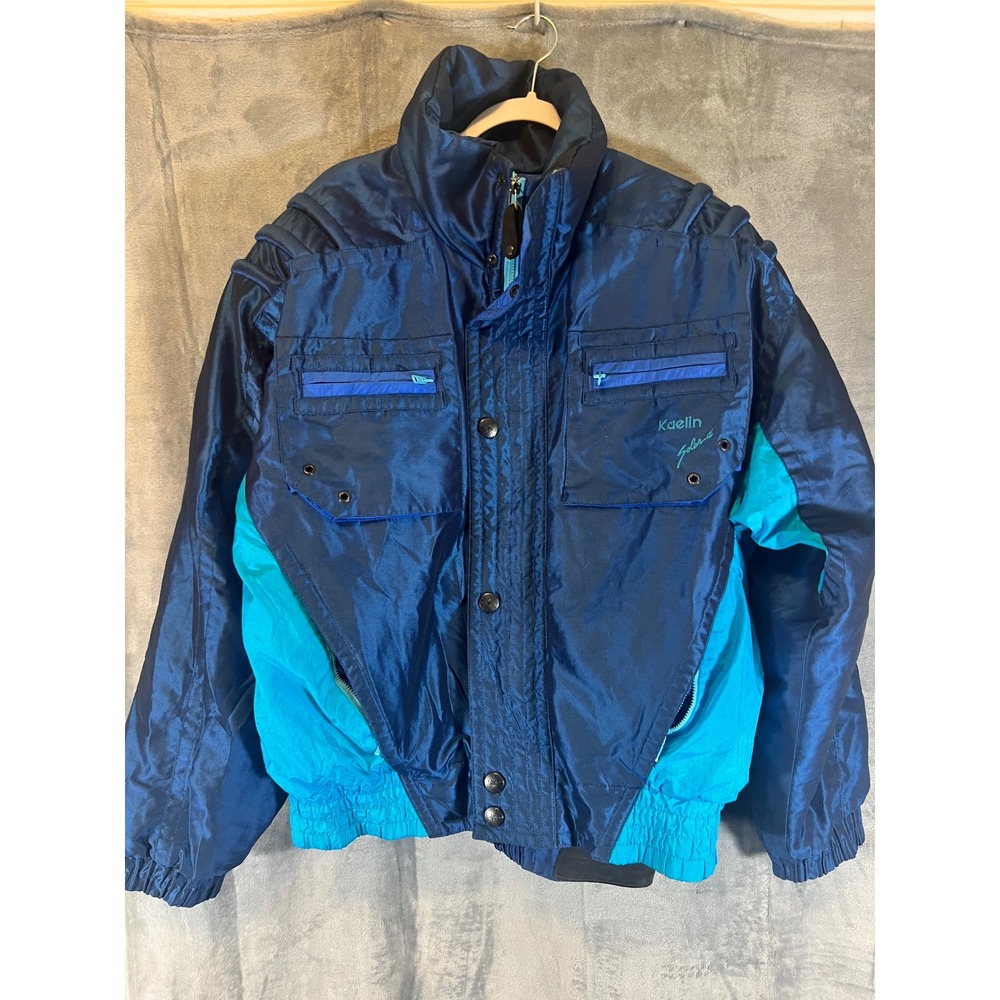 Vintage Kaelin Solar.a Ski Suit Set Men's L/ M Blue Teal‎ Jacket Pants 80s 90s
